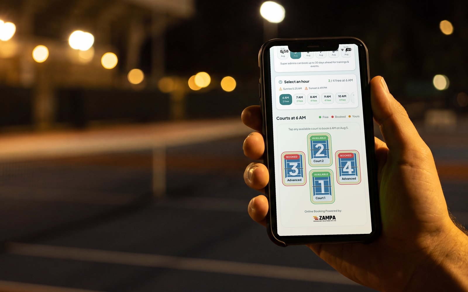 BTF National Tennis Centre court booking app